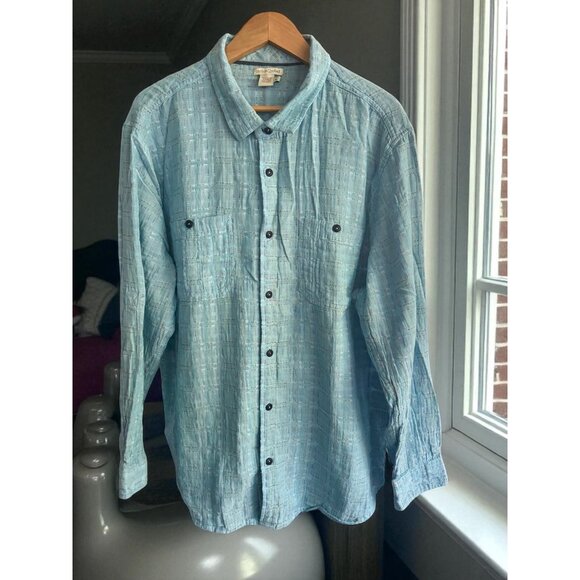 Carbon2Cobalt Mens Textured Cotton Long Sleeve Button-Down Shirt - Picture 7 of 13